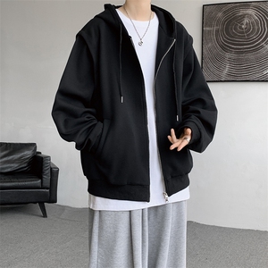 cleanfit重磅连帽卫衣男美式高街假两件开衫短款垫肩外套KS003P55图片