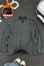 雪尼尔鱼骨纹450g重磅潮流加厚银狐绒T恤男T24536J加绒-特P30控58，男装T恤，电商A001-1