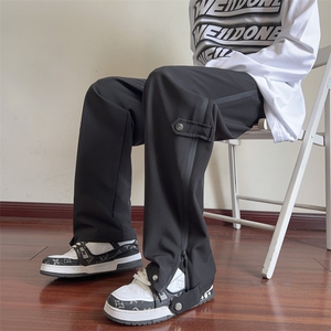 秋冬美式高街休闲潮运动青少年设计感拉链裤子XZ301b-2-CK683P38图片