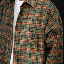 204-CS06-P45黑强自制短袖衬衫男短袖ins潮牌休闲宽松格子衬衣，男装衬衫，星座204