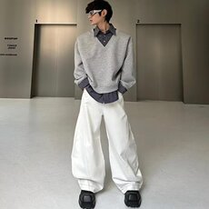 marthenaut假两件拼接衬衫领卫衣男款秋季正肩长袖polo衫套头外套，男装卫衣，星座208-5