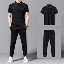2023年夏款潮流休闲时尚男士短袖运动套装P145，男装休闲套装，电商D223-1