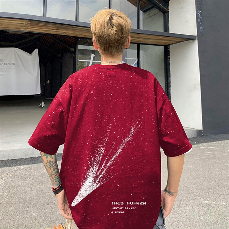 可48小时发货支持抖音得物来样二开美式满天星亮片短袖T恤MTX644,男装T恤,电商A486