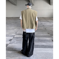 工装马甲男春秋季户外机能多口袋潮外穿休闲外套男马甲MJ612-P60，男装工装外套，星座302B-2