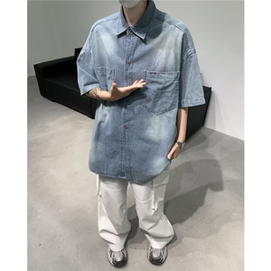 男士牛仔衬衫短袖春季2024新款 J1019 P55图片