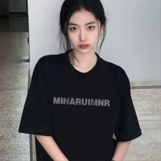 重磅字母短袖t恤男女2025新款夏季中长款宽松美式复古纯棉上衣，男装T恤，星座506A