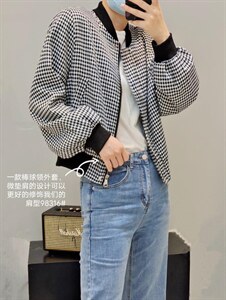 【现货]】秋季新款 韩版休闲风格子棒球服外套图片