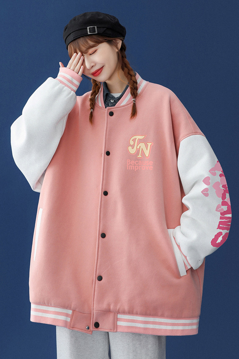 2022春季新品韩版JN印花宽松夹克情侣棒球服外套G93P65控88,男装夹克,A247A