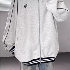 美式立领刺绣棒球服外套男女2024秋冬款休闲宽松慵懒百搭夹克卫衣，男装夹克，星座506A