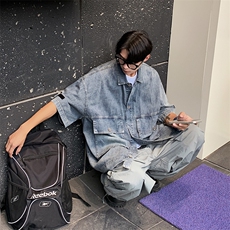 S1014-P56日系复古高品质牛仔衬衫，男装衬衫，星座1501-1