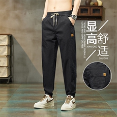 冰丝休闲裤子男士夏季薄款透气束脚长裤宽松都市哈伦裤GF718-P35，男装休闲裤，星座509
