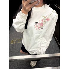 蝴蝶结字母花卉立体刺绣短袖t恤女夏季潮牌宽松上衣TW1085，男装T恤，星座1116A（原606A-3）