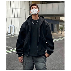 网图重磅全棉420克工装口袋卫衣拼接连帽开衫外套RH5330-P65，男装工装外套，四季星座610B