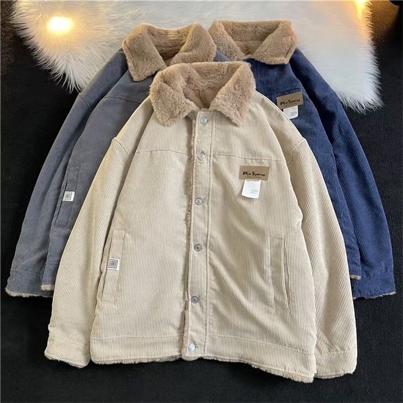 灯芯绒棉衣外套男冬季港风情侣加厚棉服ins棉袄外套上衣VY71-P70,男装棉衣,星座1008-1