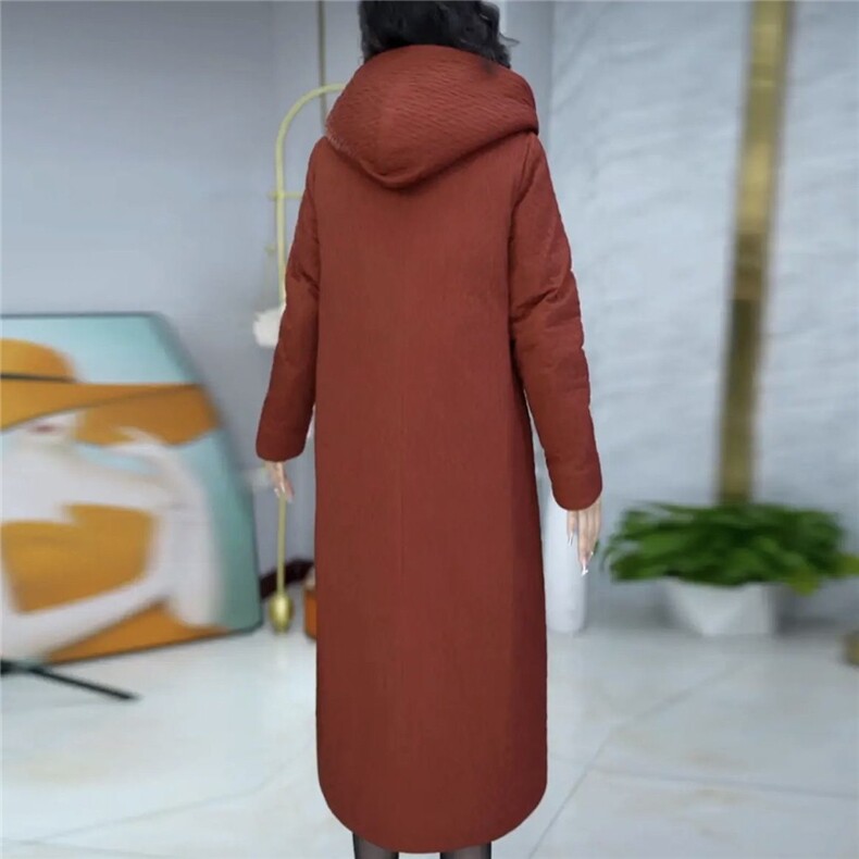 印花羽绒棉服女中长款修身刺绣盘扣高端气质棉衣棉袄外套冬,女装棉衣/棉服,韩蔻秀