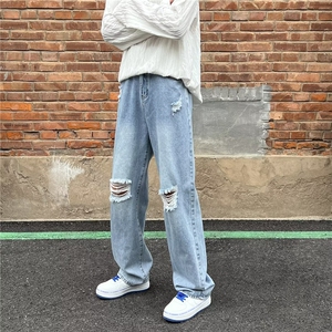 牛仔裤男秋季潮大码休闲裤子高街CX001P36图片