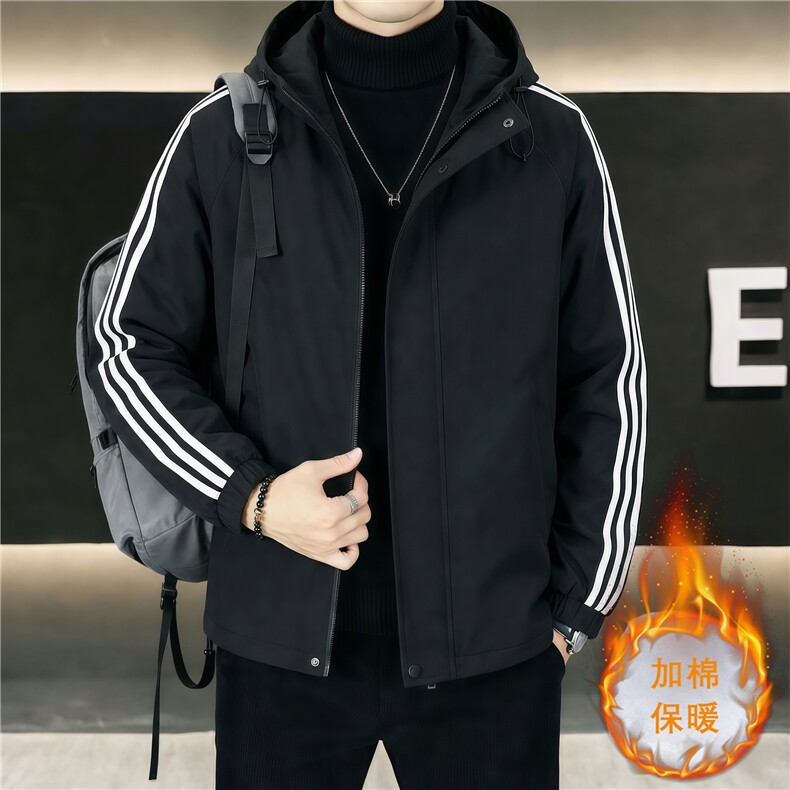 男士外套防风防水宽松连帽潮流男棉夹克户外上衣XZ1512-2601-P35,男装夹克,星座1512