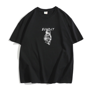 CL2男女中性圆领短袖半袖T恤衫外套大码太空人印花学生TEE潮宽松图片