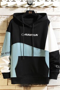 7XL-M货足长袖卫衣男2023春新款连帽休闲撞色ins潮上衣加肥加大码图片