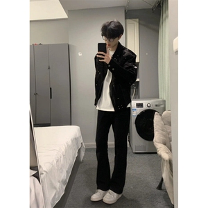 706-1-JK5127-P75   特P  春季美式短款垫肩夹克外套男痞帅机车服图片