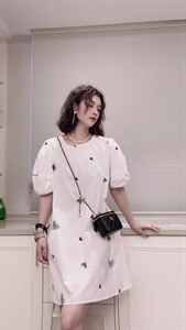 韩版刺绣重工艺连衣裙ＭL图片