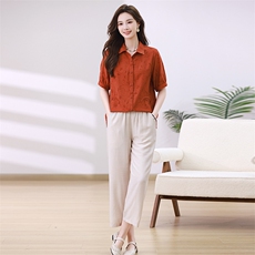 2024夏季新款时尚潮流衬衫套装优雅气质显瘦两件套，女装套装/套裙，梦芯尔