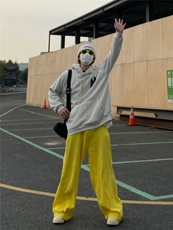 多巴胺穿搭黄色休闲裤宽松裤子男KZA413-P55，男装休闲裤，星座1007（原301D）