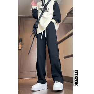 【现货】抖音品质春款美式休闲裤直筒卫裤男长裤K9058-P65控78,开叉牛仔裤怎么搭配袜子图片