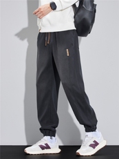 加厚牛仔裤男士束脚裤2025冬季新款宽松保暖男裤J667-P45/加绒P55，男装牛仔裤，星座509