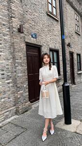 改良版蹄花面料连衣裙旗袍图片