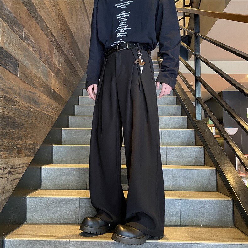 2025春季新款高级垂坠感打褶宽松休闲西裤B315-K25680-特p40控78图片
