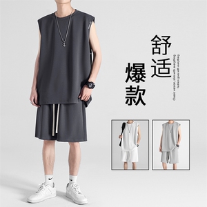 冰丝顺滑套装百搭休闲套装男速干  TZ88-特批66图片