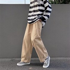 日系潮牌宽松阔腿裤子男复古坠感高街直筒休闲长1001-1-K762-P38图片