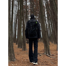 档口签约模特请档口商家自重勿盗图交叉绑带牛仔裤微喇叭裤，男装牛仔裤，星座310A-4