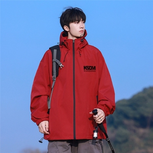 2025港风山系 宽松时尚连帽防水冲锋衣夹克 F562 P65控98图片