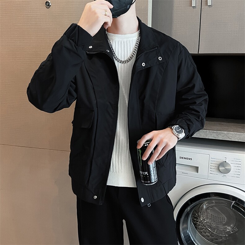 春秋款高级感夹克男装修身韩版潮牌上衣2024红痞帅炸街,男装夹克,星座218-1（原230）