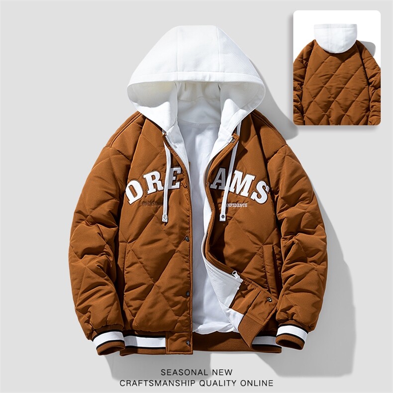 假两件棉服男士2024年新款青少年加厚棉衣服冬装外套M0791-P108,男装棉衣,星座308B-2
