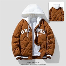 假两件棉服男士2024年新款青少年加厚棉衣服冬装外套M0791-P108，男装棉衣，星座308B-2