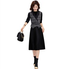 2021春装新款时尚两件套套裙时尚气质纯色简约，女装连衣裙，瑶迪依秀