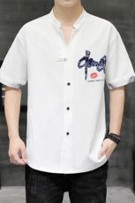 2026夏季风新款翻领男士潮流印花短袖T恤H1691-P58，男装T恤，星座1105-3