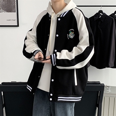 春装新品港风青少年2023开衫夹克印花棒球服休闲外套男士968-P60，男装夹克，电商A441-1