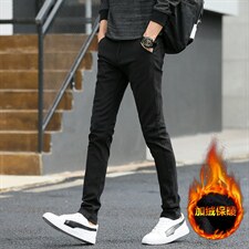 加绒裤男修身小脚2022秋冬款男士直筒休闲长裤子/加绒，女装休闲裤，星座509