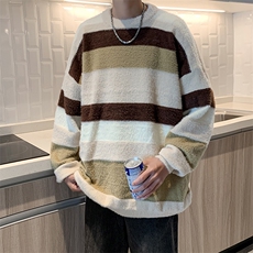 男毛衣水洗貂毛新款秋冬季潮牌圆领上衣针织打底衫提花，男装针织衫/毛衣，星座716-2