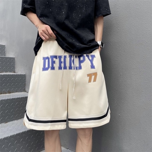 短裤男新款夏季重磅字母刺绣休闲直筒阔腿五分裤  D49图片