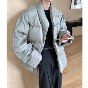 港风防风手套设计羽绒服V领和服式夹克羽绒服男YR77712P218控298图片