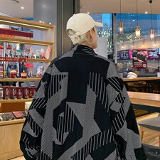 早秋宽松休闲印花衬衫男潮流/A338-1KD12P40,男装衬衫,电商D325