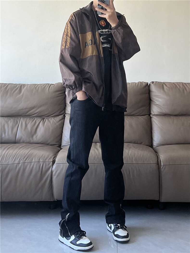 B271-A193-P65 抖音加厚高品质弹力裤脚拉链牛仔裤图片