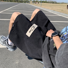 夏季宽松直筒潮牌五分裤日系潮流休闲中裤工装短裤男K6616-P30，男装休闲裤，星座512-4