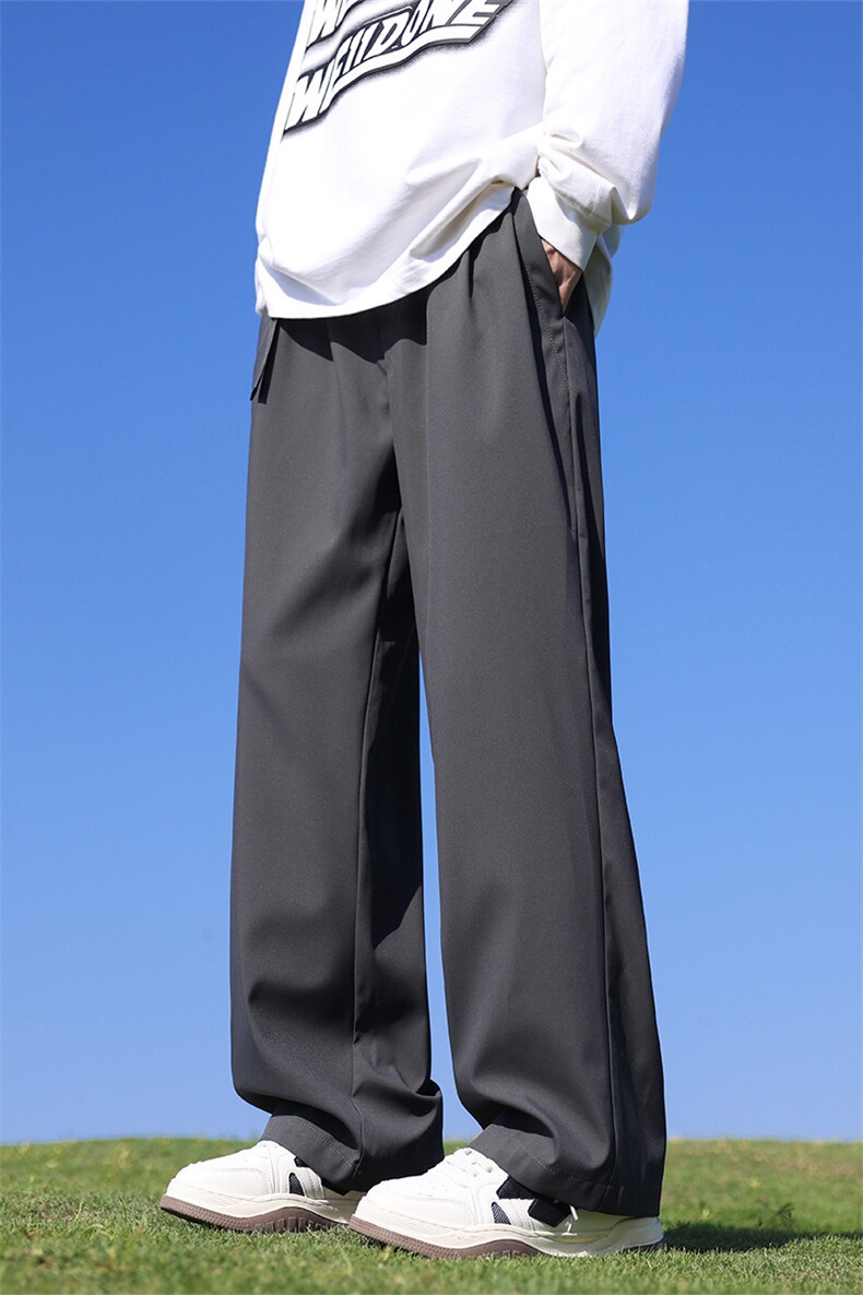 港风秋季新款宽松大码防水垂感纯色休闲裤男MYK24-9853-P35,男装休闲裤,星座717