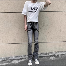美式潮牌高街牛仔裤修身直筒复古微喇cleanfit裤子男潮WLK255-P47，男装牛仔裤，星座1008